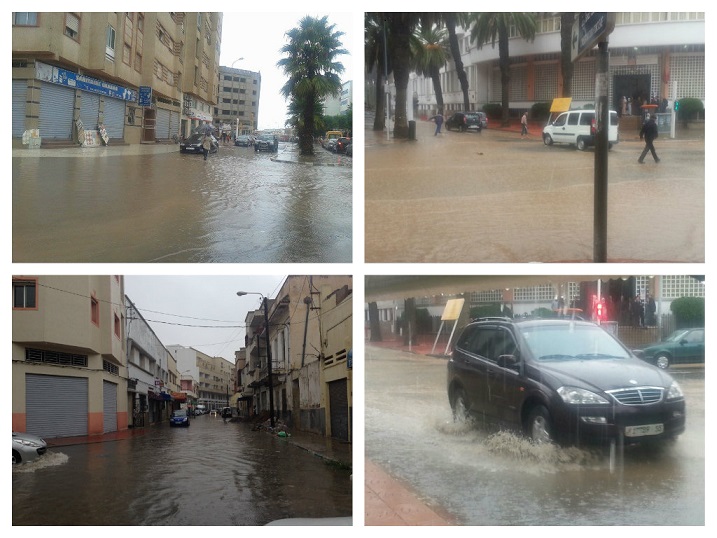 بالصور.. ساعة من أمطار الخير تغرق شوارع وأحياء الجديدة وآزمور في الفيضان