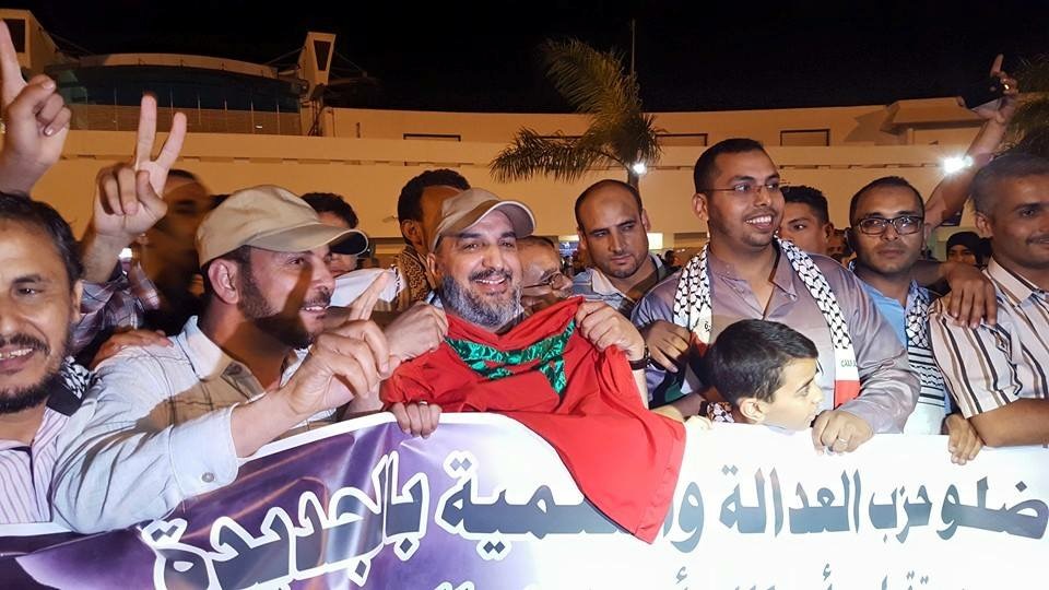 استقبال حاشد للمقريء ابوزيد الادريسي بعد عودته من المشاركة في اسطول الحرية لرفع الحصار عن غزة 