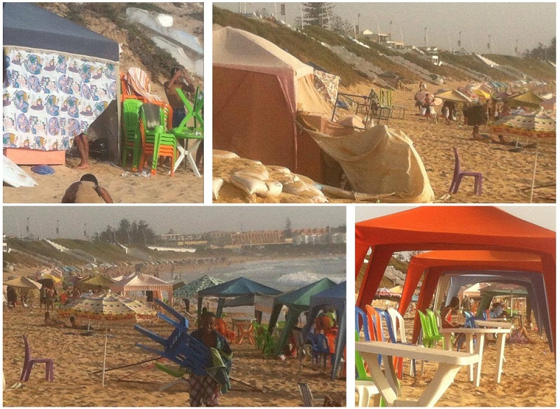 المظلات الشمسية والخيام تحول شاطئ سيدي بوزيد إلى ضيعات خاصة ومواقف السيارات تفرض على المواطنين أداءات خيالية