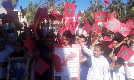 المؤسسات التعليمية بنيابة سيدي بنور تحتفى بالذكرى الأربعين للمسيرة الخضراء المظفرة