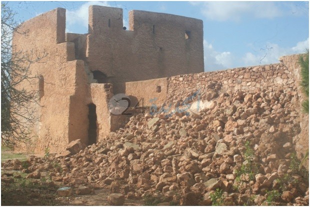 الامطار تُسقط سورا تاريخيا لقصبة الواليدية التي يعود تاريخ بنائها الى 4 قرون